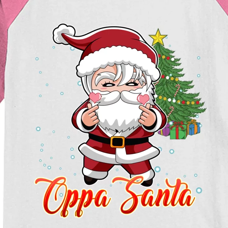 Funny K Pop Christmas K Pop Santa Gift Kids Colorblock Raglan Jersey