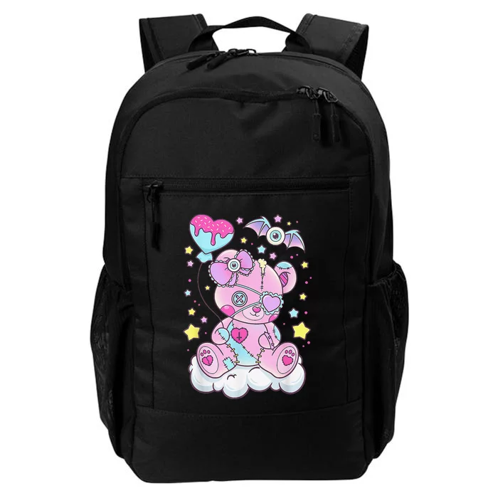 Funny Kawaii Pastel Goth Cute Creepy Bear Daily Commute Backpack