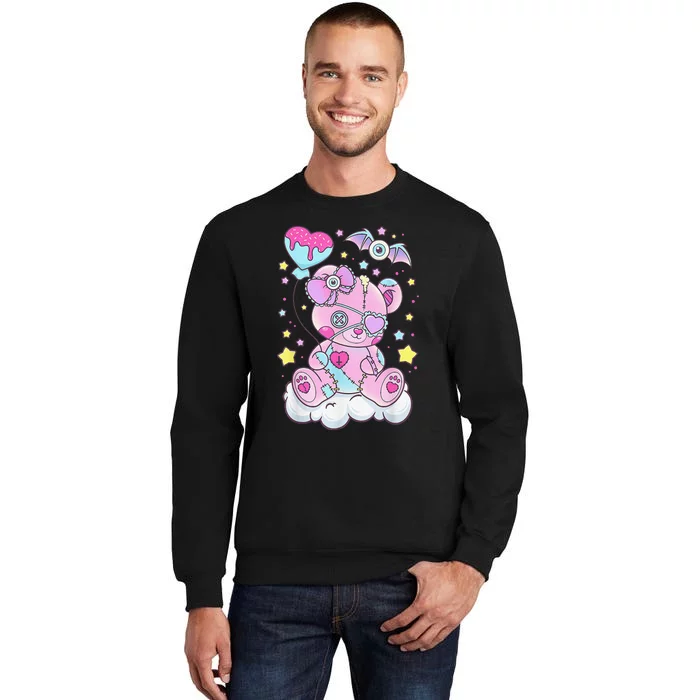 Funny Kawaii Pastel Goth Cute Creepy Bear Tall Sweatshirt