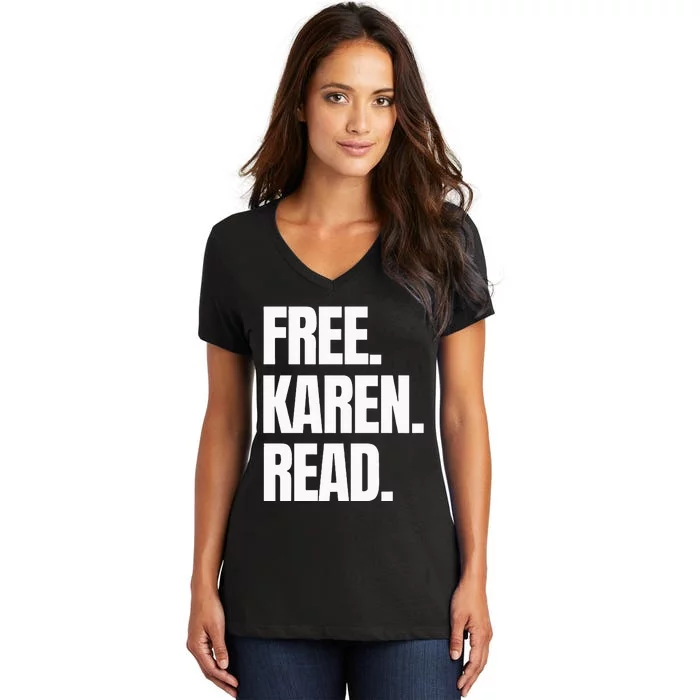 Free Karen Read On Pink 2024 Women's V-Neck T-Shirt