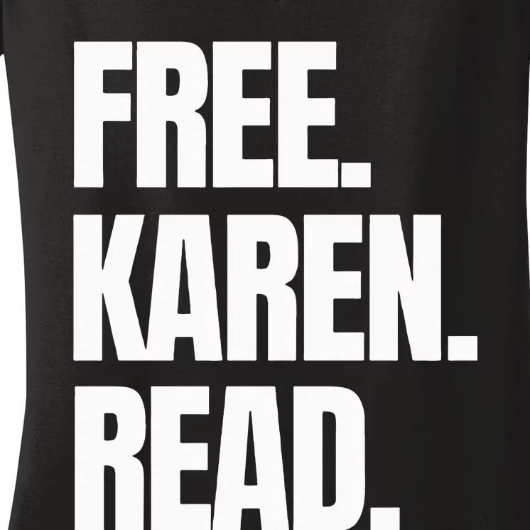 Free Karen Read On Pink 2024 Women's V-Neck T-Shirt