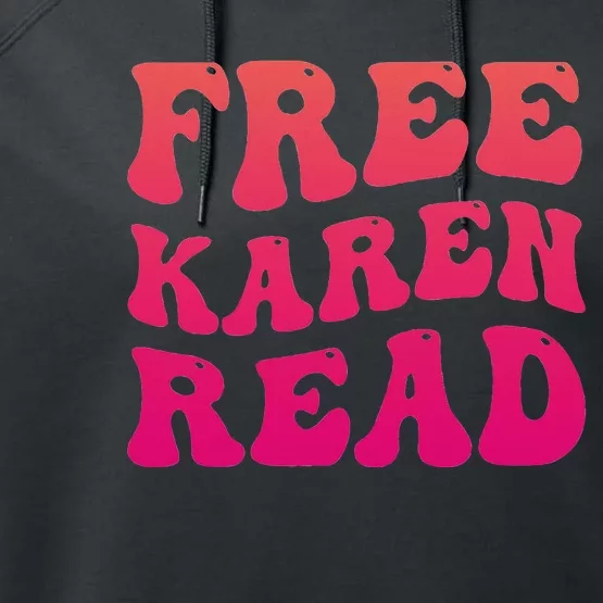 Free Karen Retro Groovy Funny Design Performance Fleece Hoodie