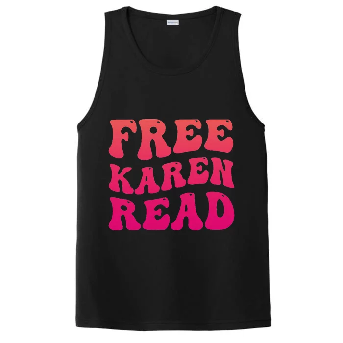 Free Karen Retro Groovy Funny Design Performance Tank