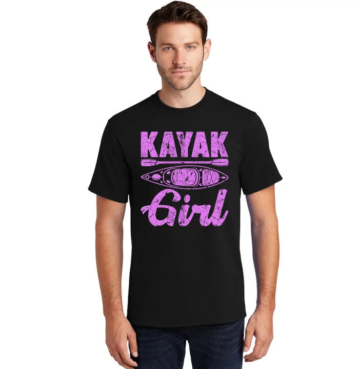 Funny Kayak Retro Distressed Kayaking Kayak Gift Tall T-Shirt