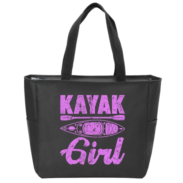 Funny Kayak Retro Distressed Kayaking Kayak Gift Zip Tote Bag