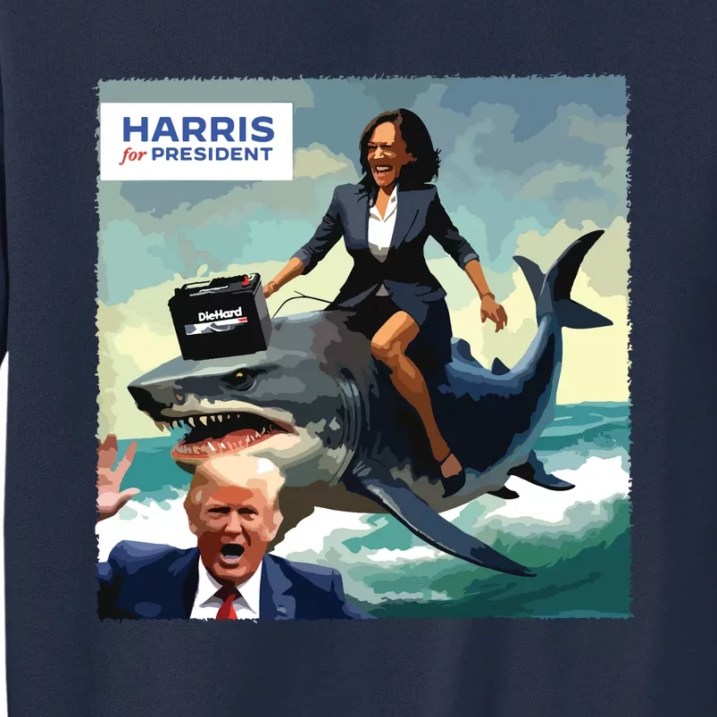 Funny Kamala Riding A Shark 2024 President Beat Trump Sweatshirt