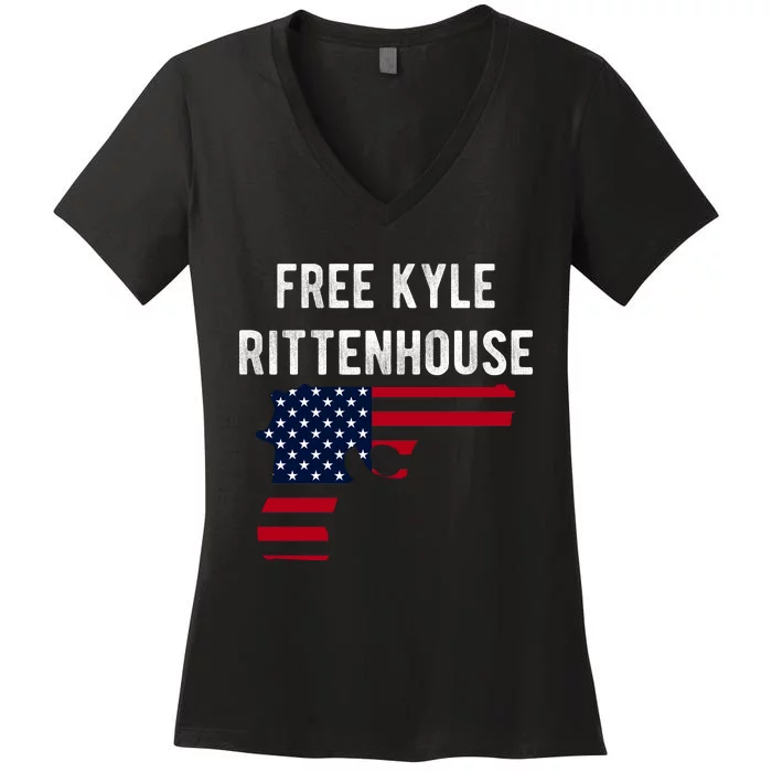 Free Kyle Rittenhouse Women's V-Neck T-Shirt