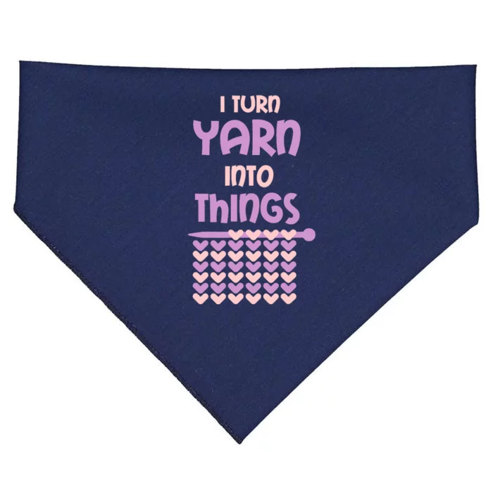 Funny Knitting Retirement Crochet Yarn USA-Made Doggie Bandana