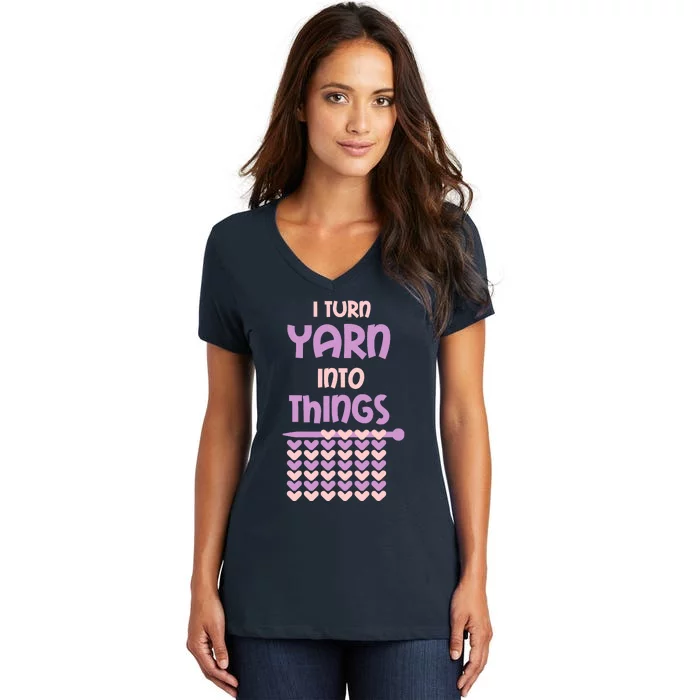 Funny Knitting Retirement Crochet Yarn Women's V-Neck T-Shirt