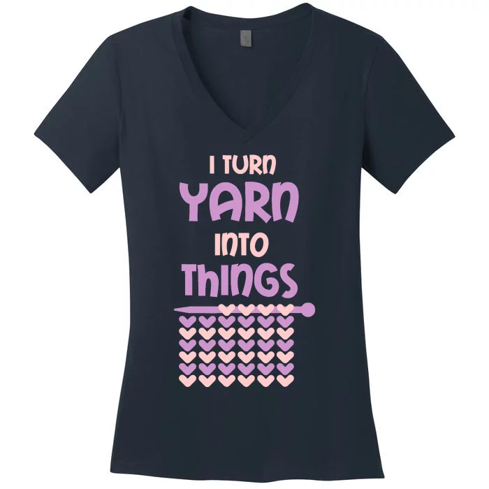 Funny Knitting Retirement Crochet Yarn Women's V-Neck T-Shirt