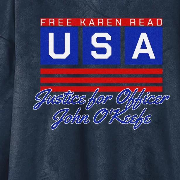 Free Karen Read Justice For Officer John OKeefe Usa America Hooded Wearable Blanket