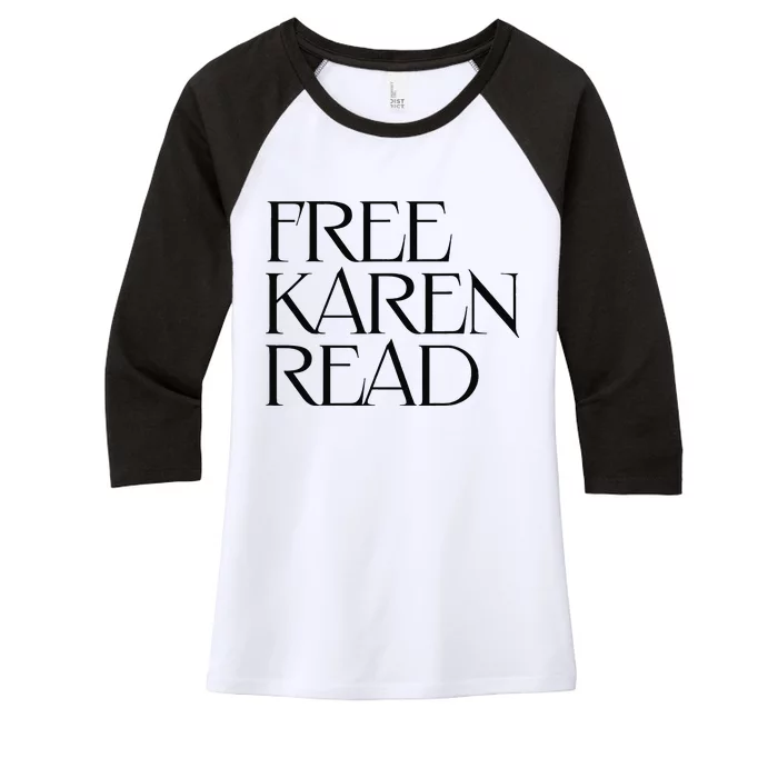 Free Karen Read Women's Tri-Blend 3/4-Sleeve Raglan Shirt