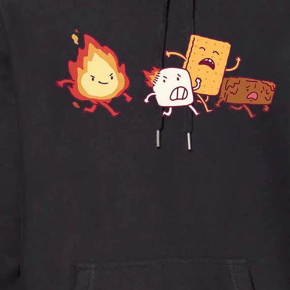 Funny Kawaii Smores Happy Camper Camping Trip Premium Hoodie