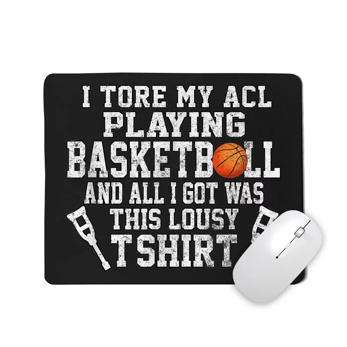 Funny Knee Surgery Torn ACL Basketball Distressed Look Mousepad