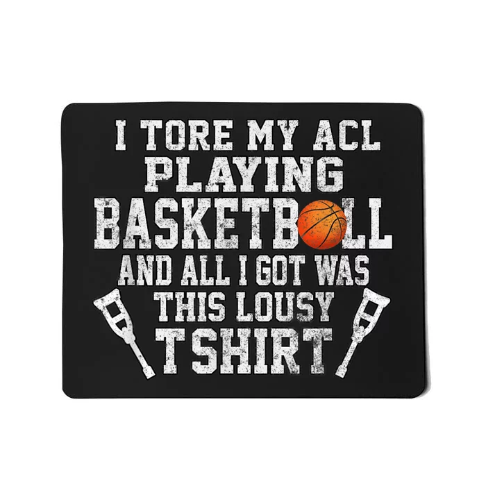 Funny Knee Surgery Torn ACL Basketball Distressed Look Mousepad