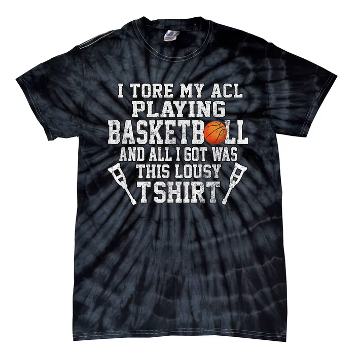 Funny Knee Surgery Torn ACL Basketball Distressed Look Tie-Dye T-Shirt