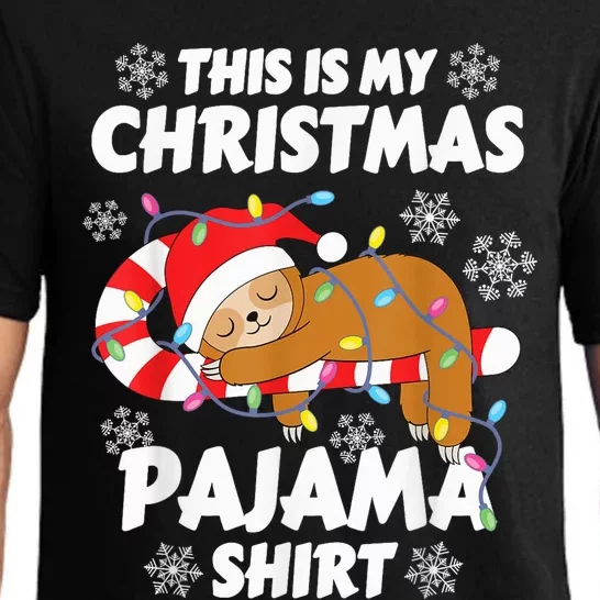 Funny Kawaii Sleeping Sloth Xmas This Is My Christmas Pajama Pajama Set