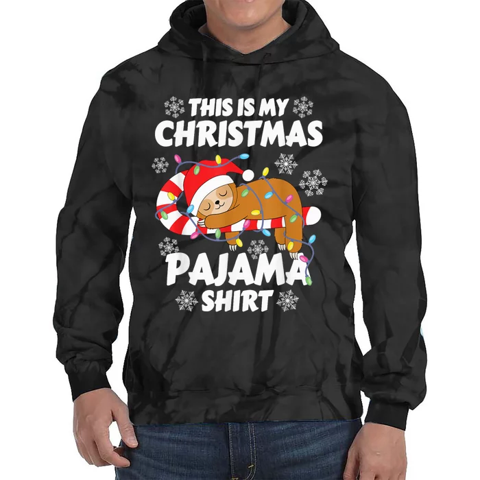 Funny Kawaii Sleeping Sloth Xmas This Is My Christmas Pajama Tie Dye Hoodie