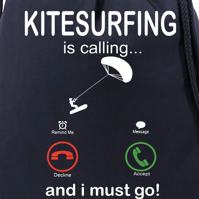 Funny Kitesurfing Shirts Kite Surfer Gift Kiteboarding Kite Drawstring Bag