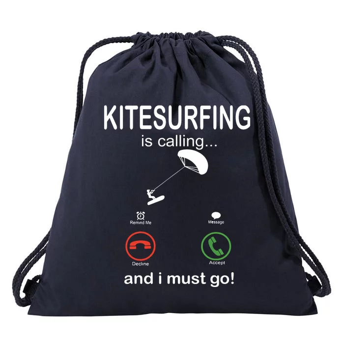 Funny Kitesurfing Shirts Kite Surfer Gift Kiteboarding Kite Drawstring Bag