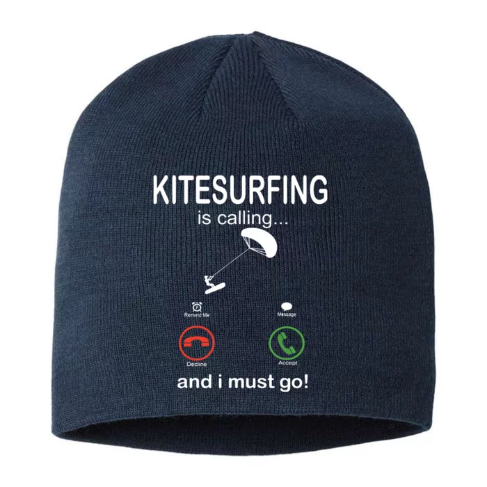 Funny Kitesurfing Shirts Kite Surfer Gift Kiteboarding Kite 8 1/2in Sustainable Knit Beanie