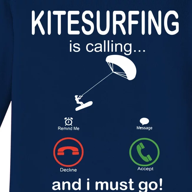 Funny Kitesurfing Shirts Kite Surfer Gift Kiteboarding Kite Baby Long Sleeve Bodysuit