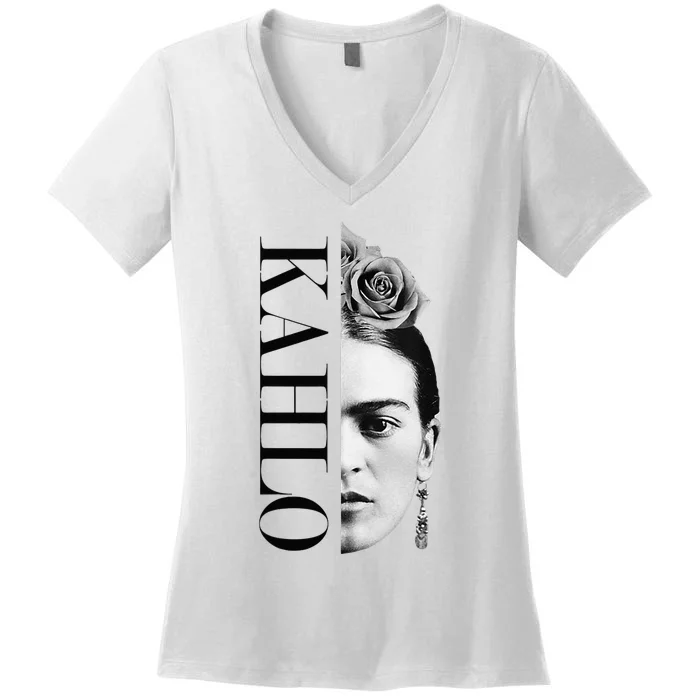 Frida Kahlo Split Portrait Women's V-Neck T-Shirt