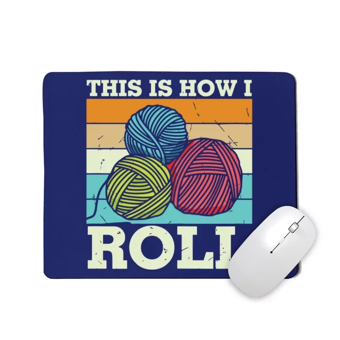 Funny Knitting Shirts Crochet Yarn Vintage Mousepad