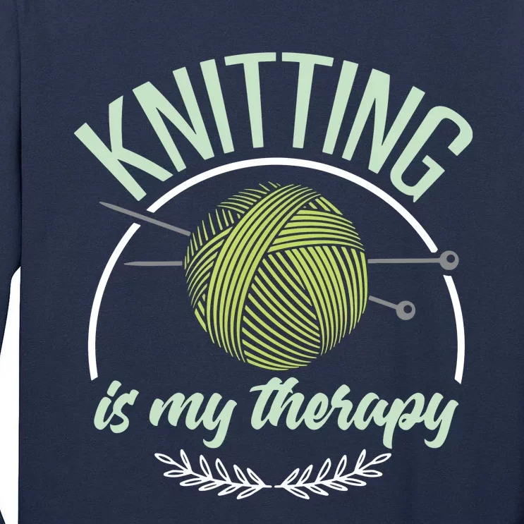 Funny Knitting Shirts Joke Knitter Quote I Love Knitting Tall Long Sleeve T-Shirt