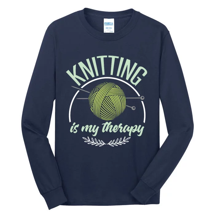 Funny Knitting Shirts Joke Knitter Quote I Love Knitting Tall Long Sleeve T-Shirt