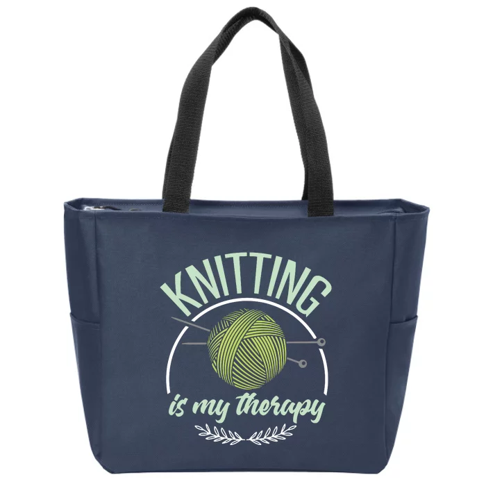 Funny Knitting Shirts Joke Knitter Quote I Love Knitting Zip Tote Bag