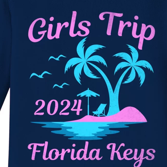 Florida Keys Summer Vacation Beach Trip 2024 Great Gift Baby Long Sleeve Bodysuit