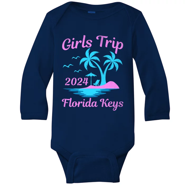 Florida Keys Summer Vacation Beach Trip 2024 Great Gift Baby Long Sleeve Bodysuit