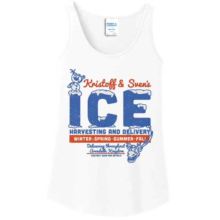 Frozen Kristoff Svens Ice Harvesting And Delivery Ladies Essential Tank