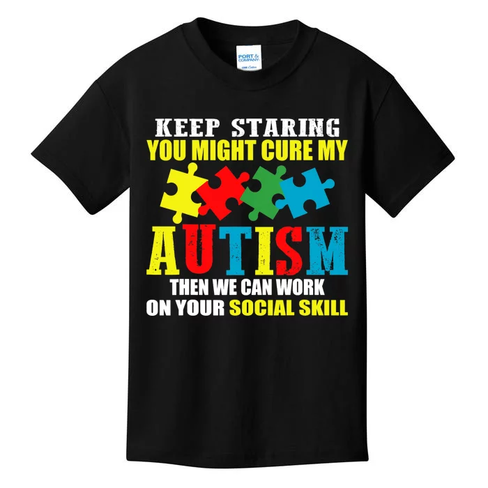 Fuuny Keep Staring Autism Awareness Autistic Kids T-Shirt