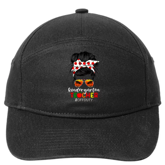 Funny Kindergarten Teacher Off Duty Last Day Of School 7-Panel Snapback Hat