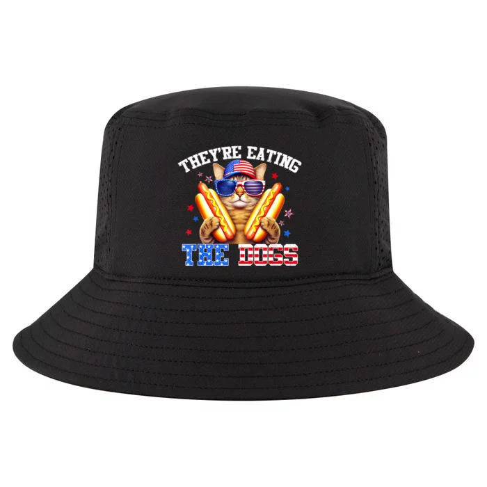 Funny Kamala Trump Debate 2024 They’Re Eating The Dogs And Cats Gift Cool Comfort Performance Bucket Hat