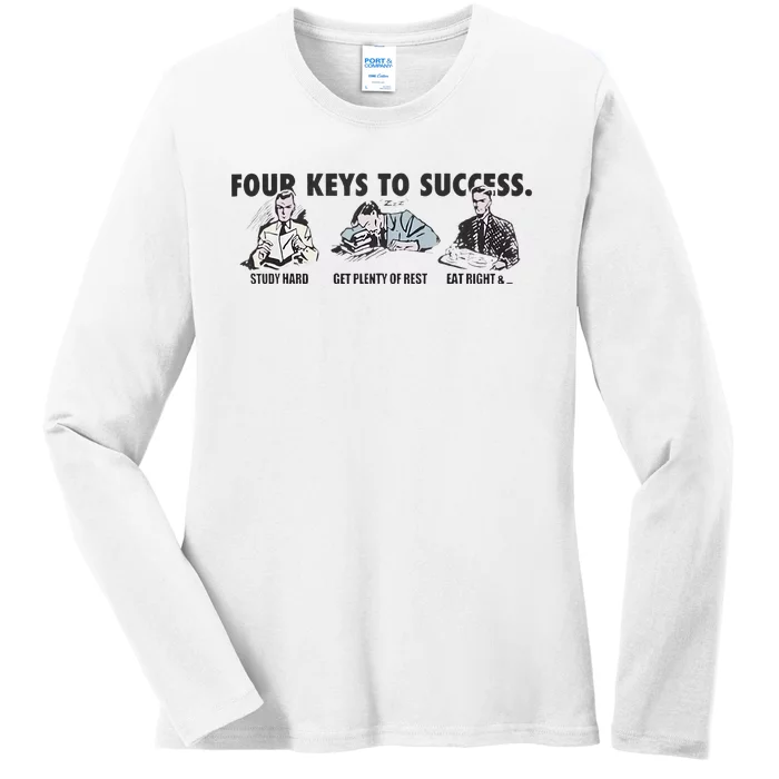 Four Keys To Success Ladies Long Sleeve Shirt