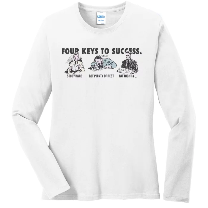 Four Keys To Success Ladies Long Sleeve Shirt