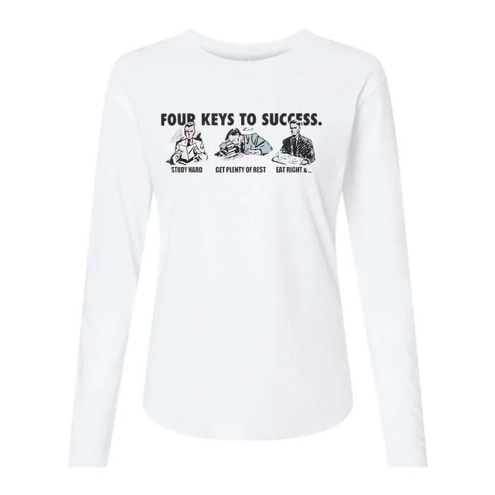 Four Keys To Success Womens Cotton Relaxed Long Sleeve T-Shirt