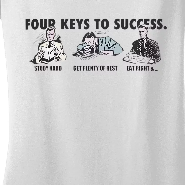 Four Keys To Success Women's V-Neck T-Shirt