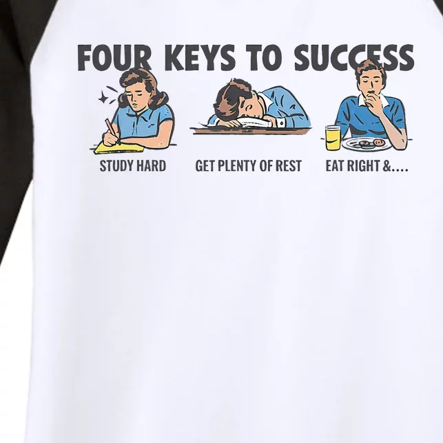 Four Keys To Success Women's Tri-Blend 3/4-Sleeve Raglan Shirt