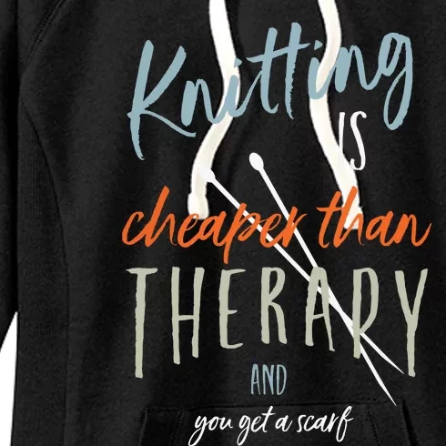 Funny Knitting Therapy Design Knitter Women's Fleece Hoodie