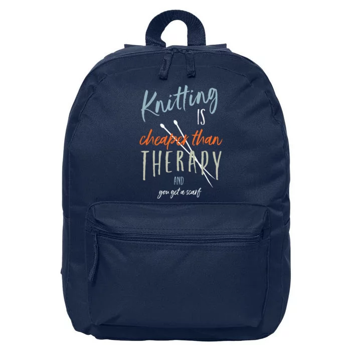 Funny Knitting Therapy Design Knitter 16 in Basic Backpack