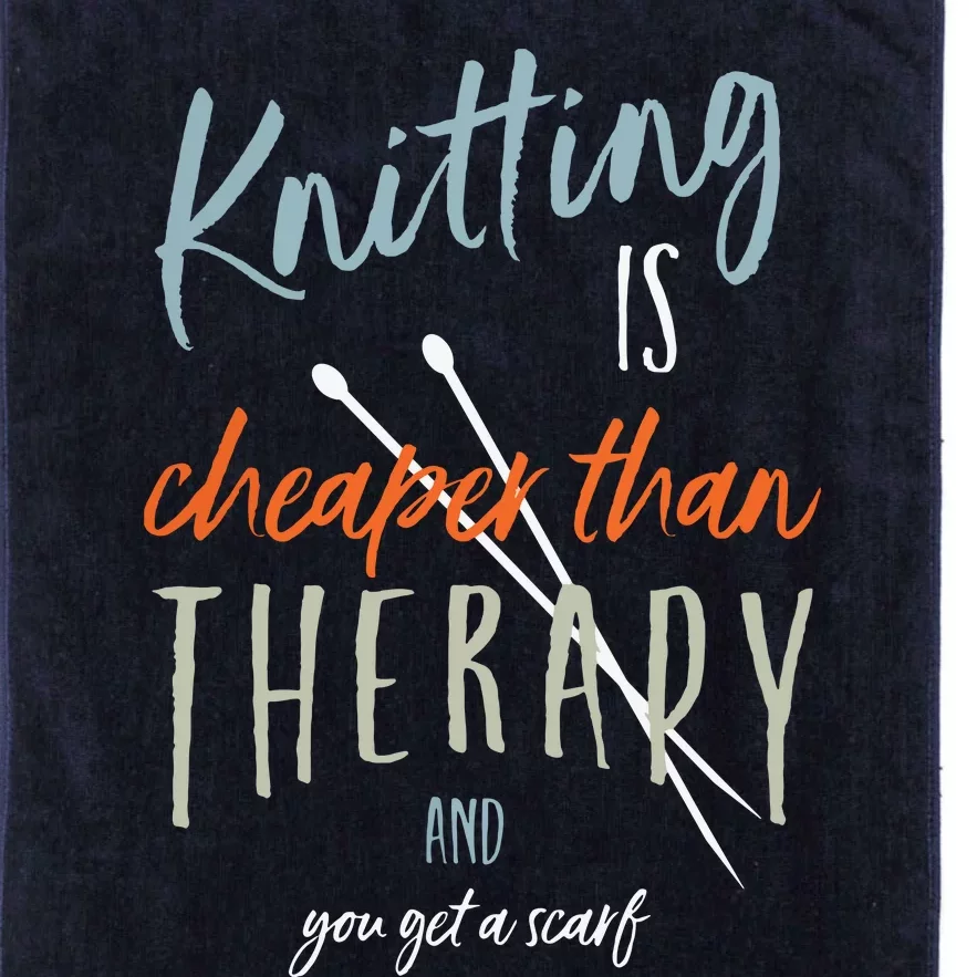 Funny Knitting Therapy Design Knitter Platinum Collection Golf Towel