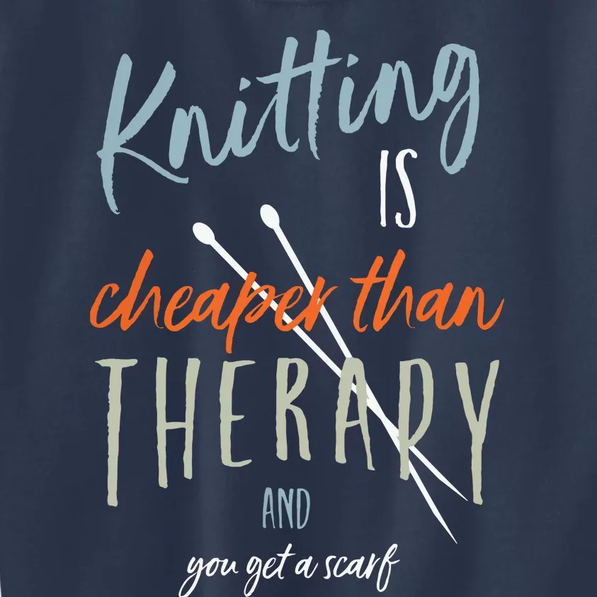 Funny Knitting Therapy Design Knitter Kids Sweatshirt