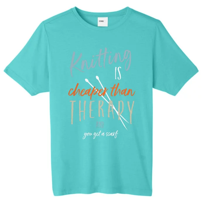 Funny Knitting Therapy Design Knitter ChromaSoft Performance T-Shirt