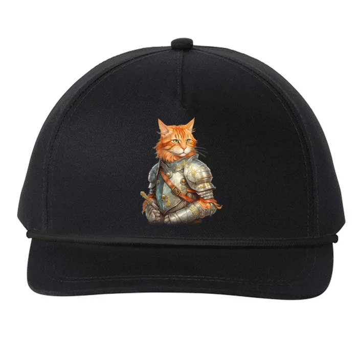 Feline Knight Templar The Crusader Cat Snapback Five-Panel Rope Hat