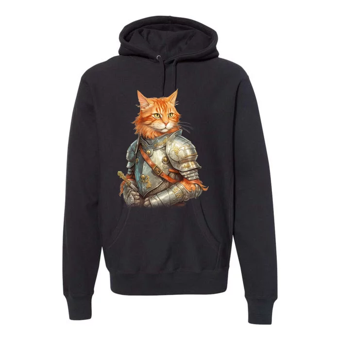 Feline Knight Templar The Crusader Cat Premium Hoodie