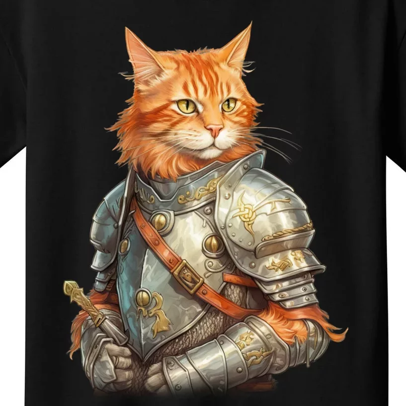 Feline Knight Templar The Crusader Cat Kids T-Shirt